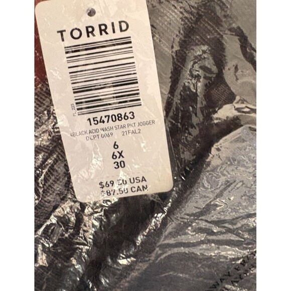 Lovesick +6 Black Acid Wash Drawstring Star Skeleton Bones Graphic Jogger Pants - Picture 7 of 7